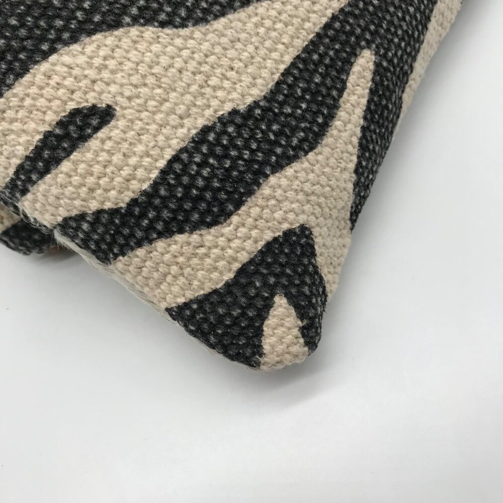 Bhrayna Zebra Design Fold Over Cotton & Leather Clutch - Picture 7 of 10